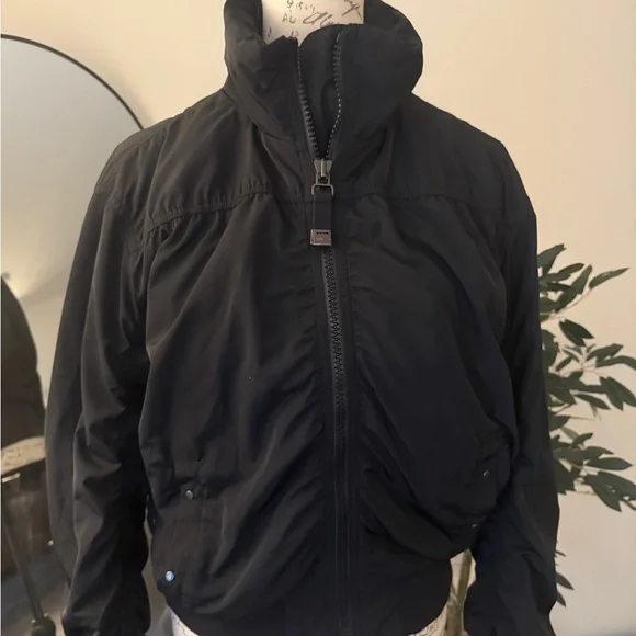 Athleta Sleek Black Bomber Jacket size medium Tall - Picture 4 of 6